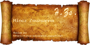 Hincz Zsuzsanna névjegykártya